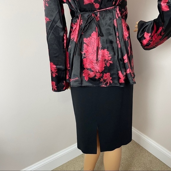 American Made Vintage Women’s Black Wool Pencil Skirt – Size 14 - Picture 3 of 9